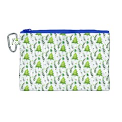 Watercolor Christmas Tree Canvas Cosmetic Bag (large) by patternstudio