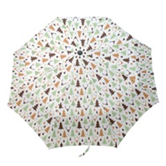 Reindeer Christmas Tree Jungle Art Folding Umbrellas by patternstudio