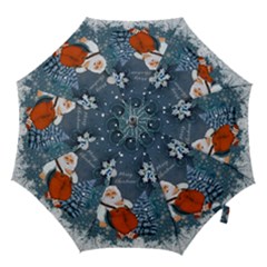 Funny Santa Claus With Snowman Hook Handle Umbrellas (medium) by FantasyWorld7