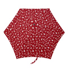 Red Christmas Pattern Mini Folding Umbrellas by patternstudio