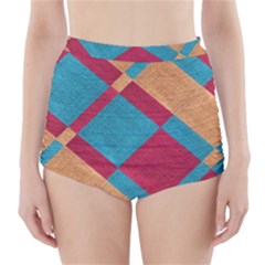 Fabric Textile Cloth Material High-waisted Bikini Bottoms by Celenk