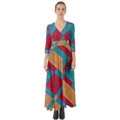 Fabric Textile Cloth Material Button Up Boho Maxi Dress by Celenk