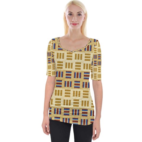 Textile Texture Fabric Material Wide Neckline Tee by Celenk