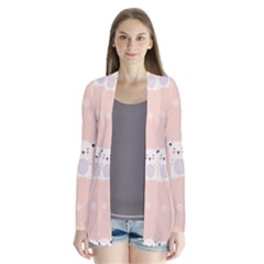 Cute Polar Bear Pattern Drape Collar Cardigan by Bigfootshirtshop