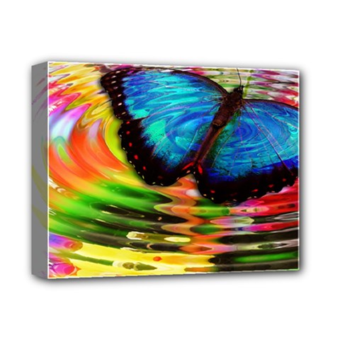 Blue Morphofalter Butterfly Insect Deluxe Canvas 14  X 11  by Celenk
