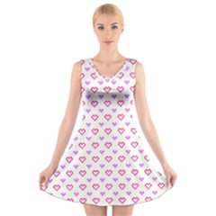 Pixel Hearts V-neck Sleeveless Skater Dress by jumpercat