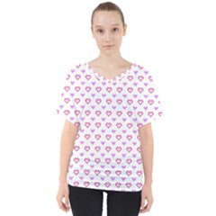 Pixel Hearts V-neck Dolman Drape Top by jumpercat