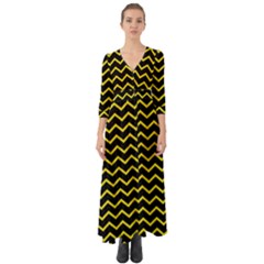 Yellow Chevron Button Up Boho Maxi Dress by jumpercat