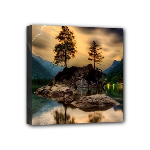 Sunset Dusk Sky Clouds Lightning Mini Canvas 4  X 4  by BangZart
