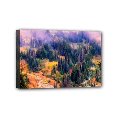 Landscape Fog Mist Haze Forest Mini Canvas 6  X 4  by BangZart