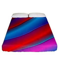 Diagonal Gradient Vivid Color 3d Fitted Sheet (queen Size) by BangZart