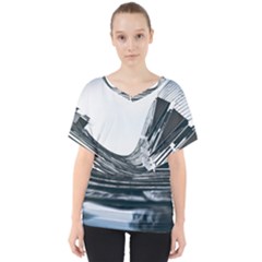 Architecture Modern Skyscraper V-neck Dolman Drape Top by BangZart