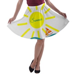 Summer Beach Holiday Holidays Sun A-line Skater Skirt by BangZart