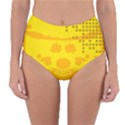 Texture Yellow Abstract Background Reversible High-Waist Bikini Bottoms View3