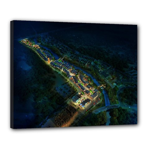 Commercial Street Night View Canvas 20  X 16  by BangZart