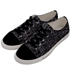 Black Abstract Structure Pattern Men s Low Top Canvas Sneakers by BangZart