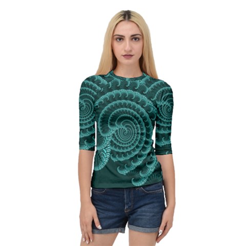 Fractals Form Pattern Abstract Quarter Sleeve Raglan Tee by BangZart