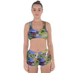 Landscape Blue Shed Scenery Wood Racerback Boyleg Bikini Set