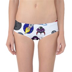Space Clip Art Aliens Space Craft Classic Bikini Bottoms by Celenk