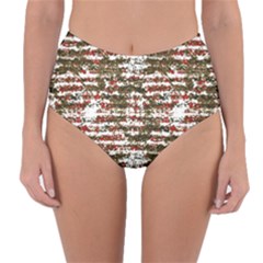 Grunge Textured Abstract Pattern Reversible High-waist Bikini Bottoms by dflcprints