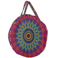 Kaleidoscope Mandala Pattern Giant Round Zipper Tote by Celenk