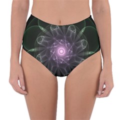 Mandala Fractal Light Light Fractal Reversible High-waist Bikini Bottoms by Celenk