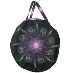 Mandala Fractal Light Light Fractal Giant Round Zipper Tote by Celenk