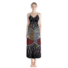 Whole Complete Human Qualities Button Up Chiffon Maxi Dress by Celenk