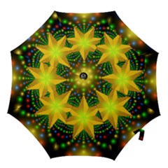 Christmas Star Fractal Symmetry Hook Handle Umbrellas (medium) by Celenk