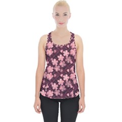 Cherry Blossoms Japanese Style Pink Piece Up Tank Top by Celenk