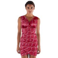 Textile Texture Spotted Fabric Wrap Front Bodycon Dress by Celenk