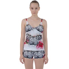Butterfly Animal Insect Art Tie Front Two Piece Tankini by Celenk