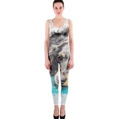 Dog Animal Art Abstract Watercolor Onepiece Catsuit by Celenk
