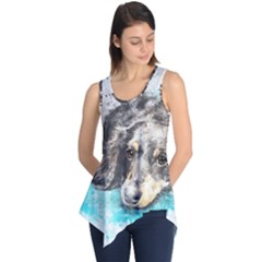 Dog Animal Art Abstract Watercolor Sleeveless Tunic by Celenk