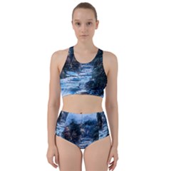 River Water Art Abstract Stones Racer Back Bikini Set by Celenk