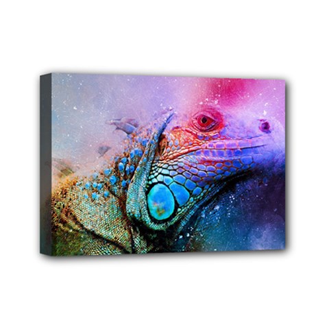 Lizard Reptile Art Abstract Animal Mini Canvas 7  X 5  by Celenk