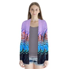 Lizard Reptile Art Abstract Animal Drape Collar Cardigan by Celenk