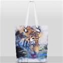 Tiger Drink Animal Art Abstract Full Print Rope Handle Tote (Small) View1