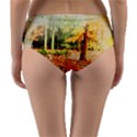 Tree Park Bench Art Abstract Reversible Mid-Waist Bikini Bottoms View4