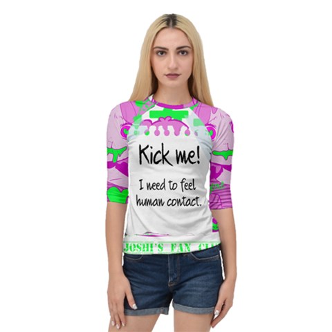 Kick Me! Quarter Sleeve Raglan Tee by psychodeliciashop