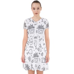 Set Chalk Out Scribble Collection Adorable In Chiffon Dress by Celenk