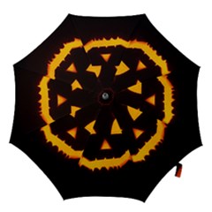 Pumpkin Helloween Face Autumn Hook Handle Umbrellas (medium) by Celenk