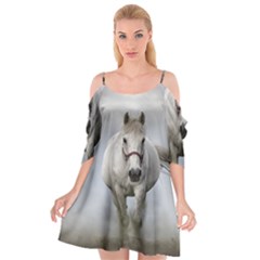 Horse Mammal White Horse Animal Cutout Spaghetti Strap Chiffon Dress by Celenk