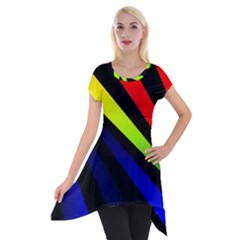 Graphic Design Computer Graphics Short Sleeve Side Drop Tunic by Celenk