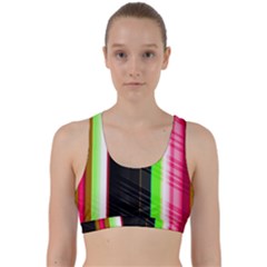 Abstract Background Pattern Textile Back Weave Sports Bra by Celenk