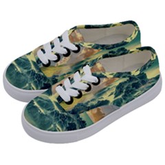 Coastline Sea Nature Sky Landscape Kids  Classic Low Top Sneakers by Celenk