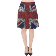 Union Jack Flag Uk Patriotic Velvet High Waist Skirt by Celenk