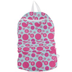 Blue Retro Dots Foldable Lightweight Backpack by snowwhitegirl