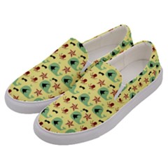 Yellow Sea Whales Men s Canvas Slip Ons by snowwhitegirl