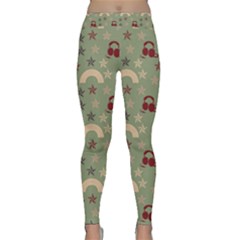 Music Stars Green Classic Yoga Leggings by snowwhitegirl
